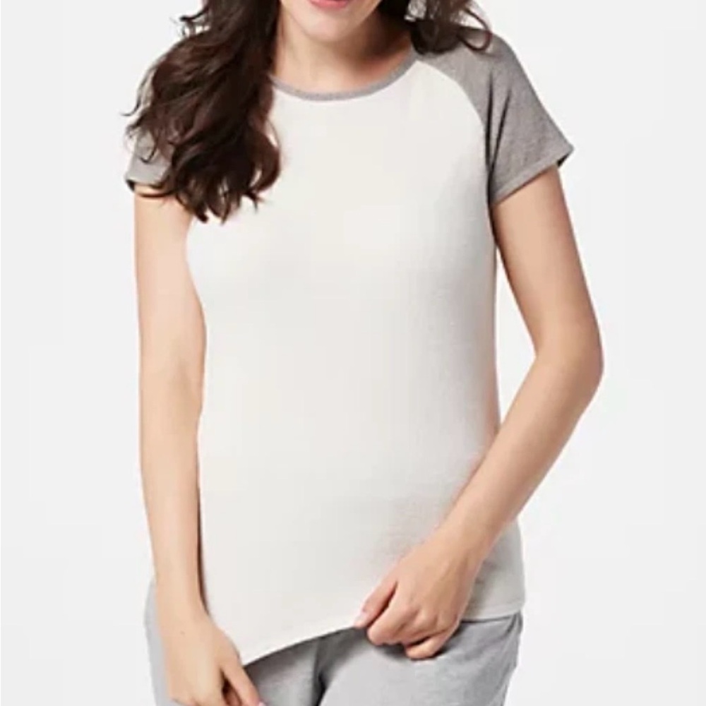 Barefoot Dreams CozyChic Ultra Lite Raglan Baseball Tee Soft Women’s Medium